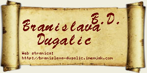 Branislava Dugalić vizit kartica